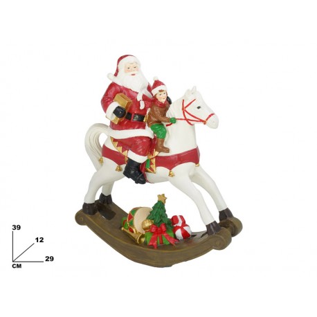 CAVALLO A DONCOLO CON BABBO NATALE E BAMBINO